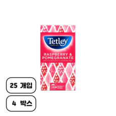테틀리 라즈베리&석류 티백, 1.75g, 25개입, 4개