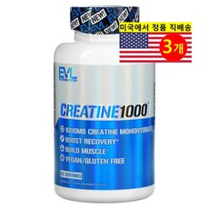 EVLution Nutrition 에블루션 뉴트리션 크레아틴 1000mg Creatine, 120정, 3개