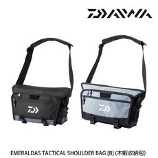DAIWA Emeraldas 戰術肩背包(B) 木蝦收納包 軟絲包 黑/藍, 黑色
