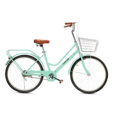 통학용 출퇴근용 여성용 클래식 바구니 자전거 22 24 26인치, 1개, 169cm, 그린 22인치