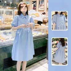 티류으스 임산부 여름 원피스 세트 루즈핏 가벼운 소재 수유 가능한 미니멀 데일리룩 ZC