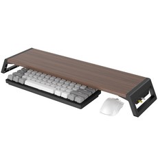 RUNHome 컴퓨터 모니터 받침대 스탠드 다용도 USB허브, 1개, 호두