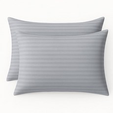 COTTON STICH 유아용 베개 커버 2개 세트 미니 베개 커버 600수 면 아동용 부드럽고 가벼운 베개 커버 (와인 유아 30.5 x 40.6cm(12 x 16인치, Toddler 12x16 Envelope, 실버 그레이 스트립