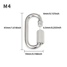 304 스테인레스 스틸 스크류 잠금 장치 등산 카라비너 ​​빠른 링크 안전 체인 연결 버클, 01 M4