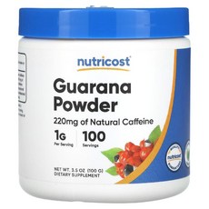 Nutricost Guarana 과라나 분말 100g 천연 카페인 에너자이저, 1개