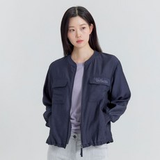 지센 2컬러 린넨 혼방 라운드넥 자켓형 코트 LCCAP428
