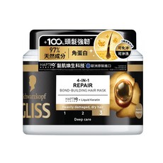 Schwarzkopf 施華蔻 Gliss髮肌煥生護髮組 美肌拉娜 髮膜/修護髮油/摩洛哥油, 1個, GLISS髮肌煥生蛋白髮膜400ml