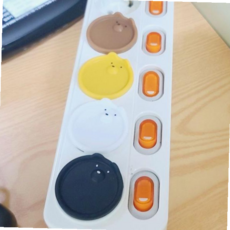 콘센트캡 곰돌이 멀티탭 안전커버 실리콘 콘센트 방진 마개 M50323, 블랙