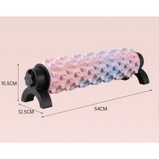 3D 롤링 돌기 흡착식 지압 마사지 EVA 폼롤러 홈트 스트레칭, 1개, 그라데이션 핑크 블루
