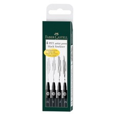 파버-카스텔 피트 아티스트 펜 167115 인도 잉크 팩 4M F S XS 블랙, 1, black