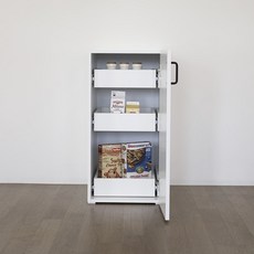 낮은 3단 팬트리장 W450 D570 H800 정수기 다이 선반 받침대 슬라이딩 서랍장 다용도실 수납장