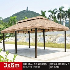디얼픽 아고라파고라 조립식 바베큐장 정자 야외 옥상, 3x6m 천막 벽포 없음 기둥 10cm