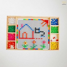 키움 원목 다기능 꾸미기 나무 교구 미술 만들기 재료 페그보드