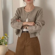 차무희옷 고윤정 김희선 여성 봄 하객룩 오피스룩 데일리 숏 트위드자켓