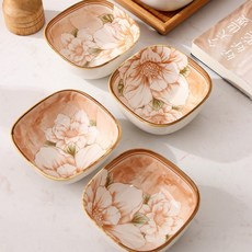 BLOWFISHFUGU 동백꽃양념접시 4인치반찬그릇 예쁜반찬그릇 양념그릇 4P/6P, B, 8개