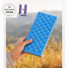 모먼트 1+1 초경량 접이식 휴대용 방석 케이스 포함, 블루