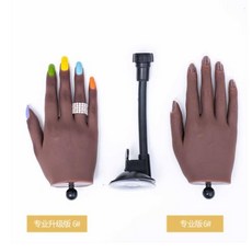 네일 연습손 실습 가짜 메니큐어 관절 마네킹 모형 실리콘 손가락, 오른손 다크 블랙, 1개