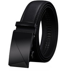 ZHWH 酷黑時尚 男士真皮腰帶 二層牛皮 自動扣皮帶 90M017