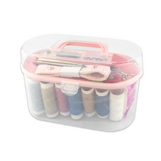 手提箱針線盒 居家縫補小幫手 針線收納盒 隨機出 針線盒, 1個