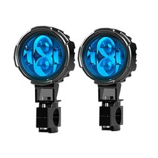 오토바이 외부 렌즈 개조 스포트라이트 다기능 통합 탠젠트 라이트 플래시 전기차, 2. Blue light