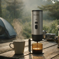 벨레노 무선 커피머신 휴대용 에스프레소 캡슐 캠핑용 사무실용 커피메이커, 실버