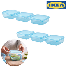 이케아 프루타 보관용기 라이트블루 6개, 1세트