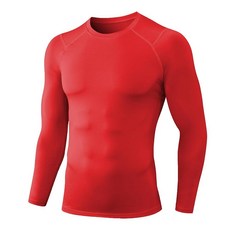 남성용 압박 셔츠 운동용 긴소매 티셔츠 드라이 핏 머슬 탑 베이스 레이어 농구 체육관용 #1 네이비 블루 L 179990, #레드