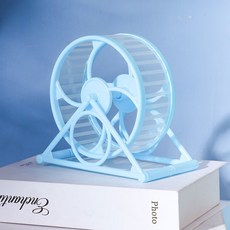 靜音倉鼠跑輪 寵物滾輪 小寵玩具, 1個, 鼠鼠跑輪-【藍色】+不卡腳