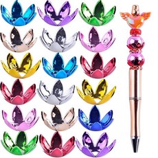 펜용 초점 비즈 벌크 40피스 아크릴 3D 플라워 비즈 캡 비즈 가능한 펜 키체인 만들기 귀여운 DIY 귀걸이 목걸이 주얼리 참 용품, 초점 비즈 캡