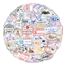 포트렘 캐리어스티커 노트북스티커 꾸미기, 1세트, 04_여권스탬프