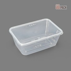 유즈팩 내열용기 직사각 B-750 투명 50개 덮밥용기, 1개