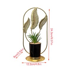 DIU 創意金屬仿盆栽擺件幾何造型鐵藝植物客廳房間飾品裝飾家居擺設, C款