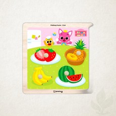 핑크퐁 베베 꼭지퍼즐 과일 P398 원목퍼즐 영유아 두뇌발달 1개