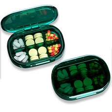 레디박스 휴대용 약통 알약케이스 약보관함 분리형 미니 케이스, 그린, 1개