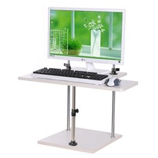 스탠딩 모니터 받침대 브래킷 모니터받침대 서서일하는 미니 선반 컴퓨터 조절 노트북 거치대, B. 기본 2단 60cm 화이트