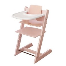 Stokke Tripp Trapp 同款 成長椅 兒童餐椅 寶寶餐椅 嬰兒椅, 櫸木落英粉,高度80*長46*寬度49