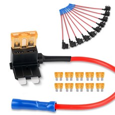 Nilight - 50040R 10팩 12V 자동차 추가 회로 퓨즈 어댑터 표준 및 미니 TAP 프로파일 블레이드 트럭 보트용, 멀티컬러