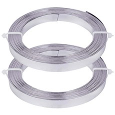 편평한 공예용 알루미늄 와이어 10mm 납작한 수공예 철사 DIY 자유 성형, 실버, 2개