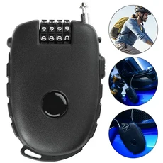 오토바이 헬멧 잠금 미니 암호 방지 자전거 케이블 철강 개폐식 조합 장치, silver, 4. silver