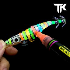 UV 야광 마커펜 에기튜닝 웜 채비 루어 튜닝 도료 와일드샤크, 1세트, 4종 세트