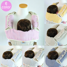 메롱베베 아기띠 침받이 세트 거즈체크(어깨끈+앞보기), 1세트, 체크핑크