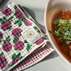 소수 베지터블 야채 거즈 면 핸드타월 키친크로스 테이블매트 행주 패브릭, 1개, 어니언 (퍼플)