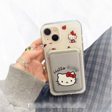투명 키티 아이폰케이스 맥세이프 호환 +마그네틱 카드수납 케이스-