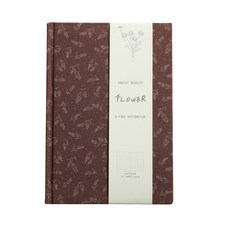 보스케 플라워 패브릭 하드커버 양장 줄노트, 풀잎 브라운, 1개 풀잎 브라운, 1개