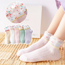 J21 유아여자아동 핑크도트레이스 봄 양말 5켤레세트