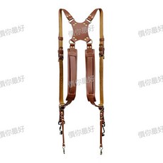 新款相機雙肩帶快攝手戶外攝影配件防摔單反相機背帶雙肩可調肩帶, 1個, 棕色-加厚款新雙肩