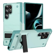 헤비 듀티 보호 홀더 킥 스탠드 커버 밀리터리 등급 수비수 갑옷 충격 방지 케이스, 3. Light Cyan, F. For Samsung S21Ultra