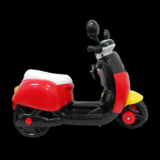 淘氣寶貝 兒童電動機車 可愛造型 內建音樂 酷炫燈光 充電式電動童車, 1個, 黑紅色