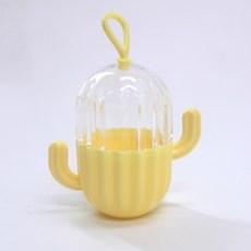 DFMEI 新品仙人掌造型美妝蛋不吃粉乾溼兩用化妝工具創意仙人掌收納盒, 黃色仙人掌收納盒 1個:如圖, 1個
