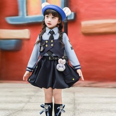 女童朱迪警官造型套裝 洛麗塔學院風兒童公主裙